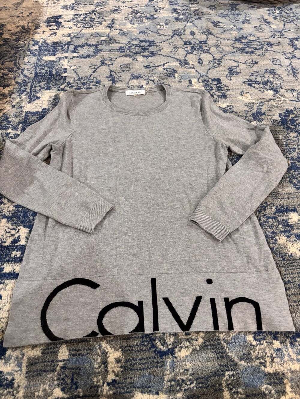Calvin Klein Y2k LOGO Sweater Size XS Grey